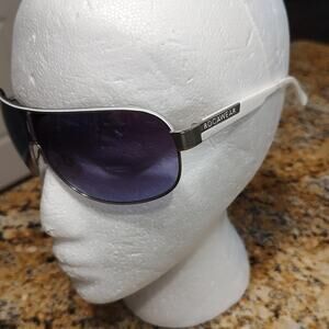 Rocawear Sunglasses Mens White Silver Aviator Gradient Lens Shades R1396 MSVW